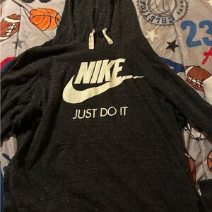 Nike Charcoal Hoodie with White Swoosh